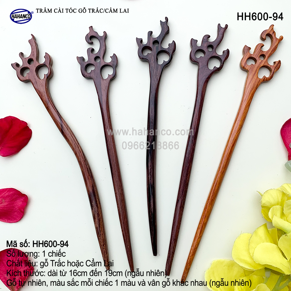 Trâm cài tóc gỗ trắccẩm HH600 hahanco #34 Trâm cài tóc gỗ trắccẩm HH600 hahanco